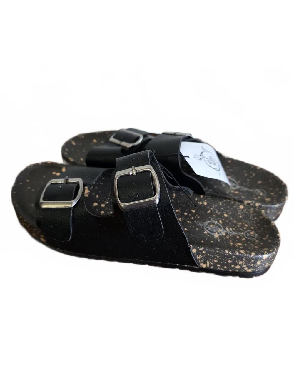 Sole Mates Black Buckle Slides Sandals Womens 7 Comfortable - Picture 3 of 12